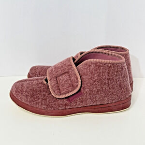 FOAMTREADS Slipper Booties Dusty Rose Pink Hook and Loop Size 10